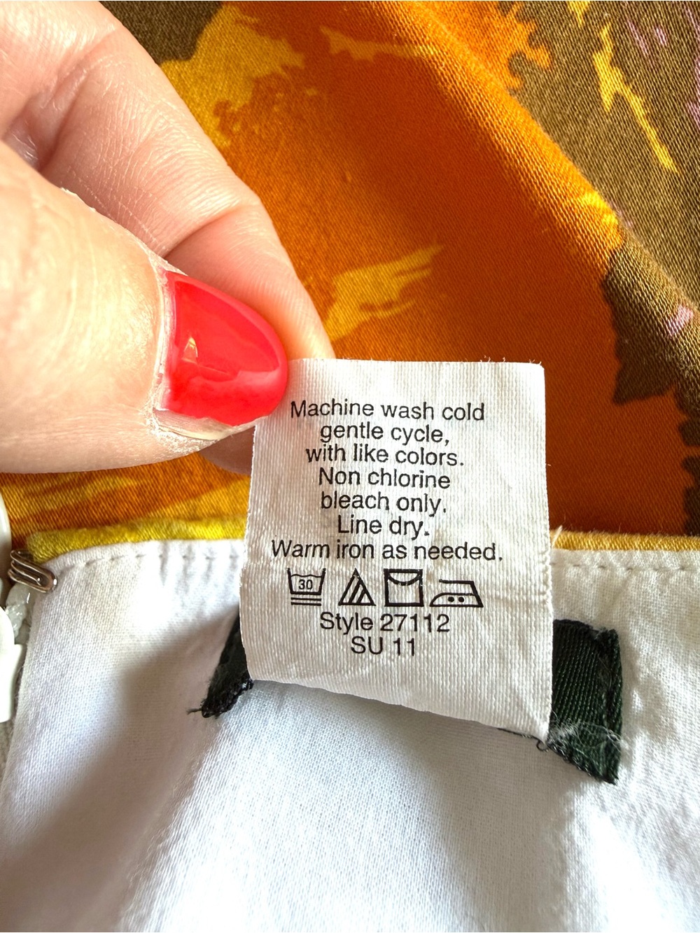J.Crew Sunflower Orange Brown Floral Mini Skirt with Pockets Vacation Retro Sz 2 - Picture 9 of 9